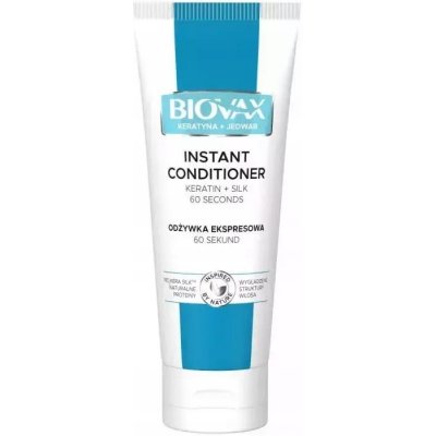 L'Biotica Biovax Keratin & Silk kondicionér s keratinem pro snadné rozčesání vlasů Paraben & SLS Free 200 ml
