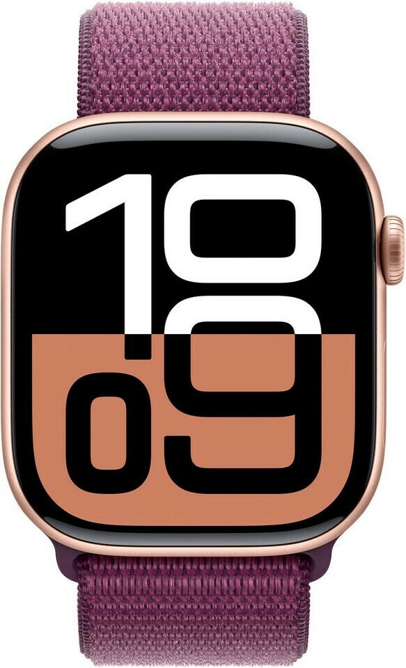 Apple Watch Series 10 46mm růžově zlatý hliník se švestkovým provlékacím řemínkem MWWV3ET/A