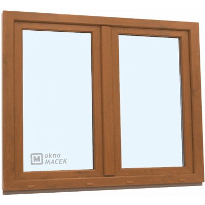KNIPPING Plastové okno - 70 AD, 1500x1200 mm, O+OS klapačka, zlatý dub Barva, imitace: zlatý dub/bílá (jednostranně) – Zboží Mobilmania