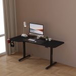 pro.tec Výškově nastavitelný stůl Stryn 160x75cm černý – Zboží Mobilmania