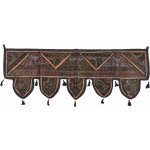 Sanu Babu Závěs nad dveře, řetězová výšivka, sklíčka, bambulky, 103x36cm (ZG) – Hledejceny.cz