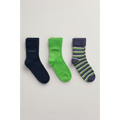 GANT STRIPE SOCKS 3 PACK modrá