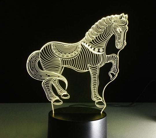 Beling Dětská lampa Kôň 7 barevná S9136