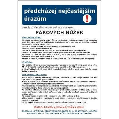 Pravidla bezpečné práce pro pákové nůžky | Plast, A3 – Zbozi.Blesk.cz