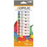 Akrylové barvy 12ks 12ml i na keramiku,sklo,kameny – Zboží Dáma