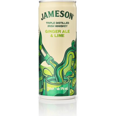Jameson Ginger Ale & Lime plech 5% 0,25 l (holá láhev) – Zboží Mobilmania