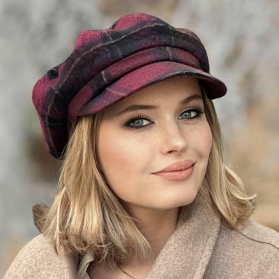 Krumlovanka bekovka Newsboy Cap károvaný tvíd fuchsie Me-B46 – Hledejceny.cz