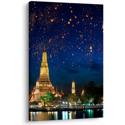 Obraz - Lampióny štěstí, Bangkok, jednodílný 60x90 cm – Hledejceny.cz