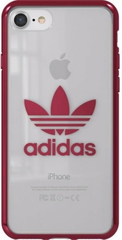 Pouzdro Adidas čiré s logem a barevném rámečkem iPhone 7 / 8 / SE 2020 -  vínové | Srovnanicen.cz