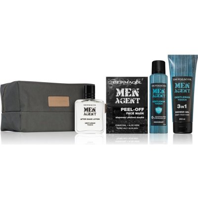 Dermacol Men Agent sprchový gel 3 v 1 250 ml + balzám po holení 100 ml + čisticí slupovací maska 10 ml + deodorant ve spreji bez obsahu hliníku 150 ml – Zbozi.Blesk.cz