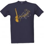 Tričko s potiskem Zlatá kytara pánské emerald – Zboží Mobilmania