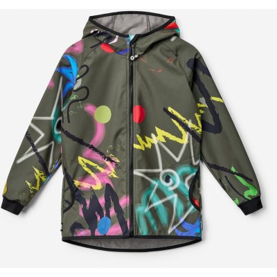 UNUO Dětská softshellová bunda s fleecem Fantazie khaki – Zboží Dáma