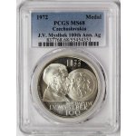 Mincovna Kremnica Československo stříbrná medaile J. V. Myslbek, 1972, MS 68 25 g – Zboží Dáma