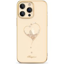 Pouzdro Kingxbar Wish Series silikonové s original Swarovski crystals na iPhone 14 PLUS Gold