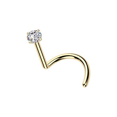 Šperky4U Luxusní piercing do nosu Moissanit 0.06ct (2,5mm), TITAN - TM009-025 – Zboží Dáma