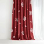 Goldea bavlněný závěs - sněhové vločky na červené 240x150 cm – Hledejceny.cz