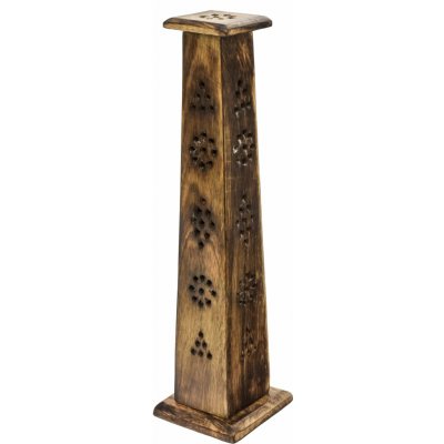 Sanu Babu Stojánek na vonné tyčinky věž vyřezávaný 8 x 8 x 30 cm – Hledejceny.cz