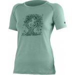 Lasting FLORA dámské merino triko s tiskem zelená – Zboží Dáma