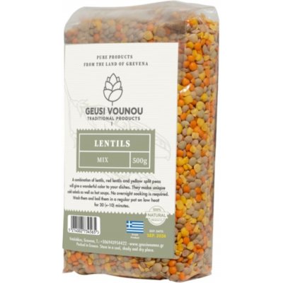 Geusi Vounou Řecká čočka mix 0,5 kg – Zboží Dáma