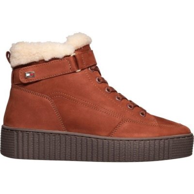 Tommy Hilfiger Faux Fur Nubuck Low Lace-up dámská kotníková obuv hnědá – Hledejceny.cz