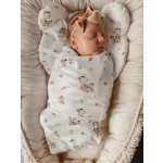 Baby Nellys Bavlněný zavinovací vak zavinovačka Mommy Bear bílá hnědá – Hledejceny.cz