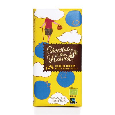 Chocolates from Heaven BIO hořká s borůvkami 72% 100 g