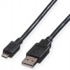 usb kabel Roline 11.02.8755 USB, USB 2.0 USB-A zástrčka, USB Micro-B zástrčka, 3m, černý