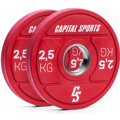 Capital Sports Nipton 2021, kotouč na činku, bumper kotouč tvrdá guma 2 × 2,5 kg 50,4 mm – Zboží Mobilmania