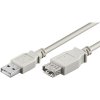 usb kabel Premiumcord KUPAA02 USB 2.0 prodlužovací, A-A, 20cm, šedý