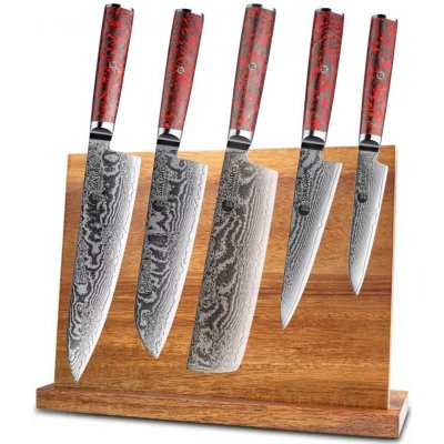 SaKuRo Sada 5 kuchyňských nožů z damaškové oceli S35VN Inferno – Zbozi.Blesk.cz