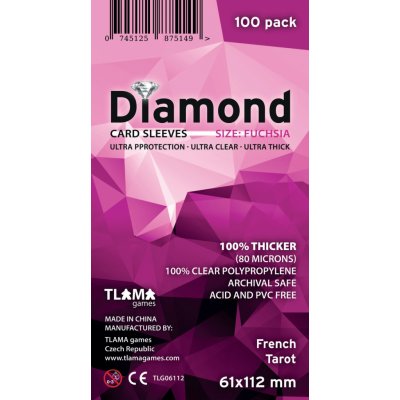 Tlama games Obaly na karty Diamond Fuchsia: French Tarot (61x112 mm) – Zboží Živě