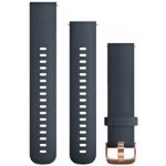 Garmin Quick Release 20mm, silikonový Granite Blue, růžovozlatá přezka 010-12561-11 – Zboží Živě