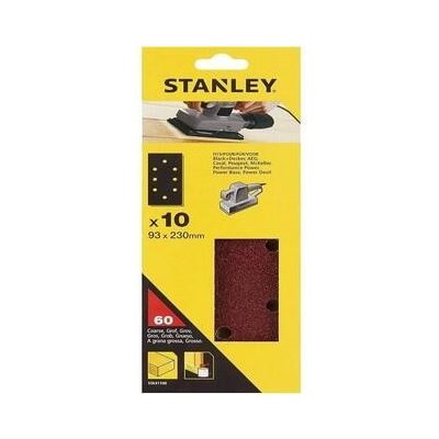 Stanley Brusné papíry pro vibrační brusku 93 x 230 mm děrované, brown Alox P60, Black+Decker, AEG, 10 ks - ST-STA31100-XJ