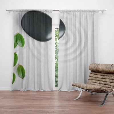 Sablio Závěs Listy a kámen: 2ks 140x250cm – Hledejceny.cz