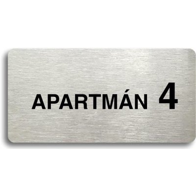 Accept Piktogram "APARTMÁN 4 II" (160 × 80 mm) (stříbrná tabulka - černý tisk bez rámečku) – Zboží Mobilmania