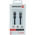 Swissten 71529201 textilní datový USB-C/Lightning, 2m, černý – Hledejceny.cz