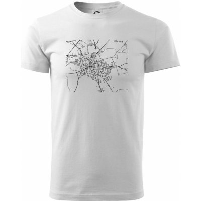 Mapy měst černobílé Klatovy klasické pánské triko bílá – Zboží Mobilmania