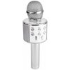 Karaoke MAX KM01 Karaoke mikrofon s reproduktorem BT a MP3 stříbrný