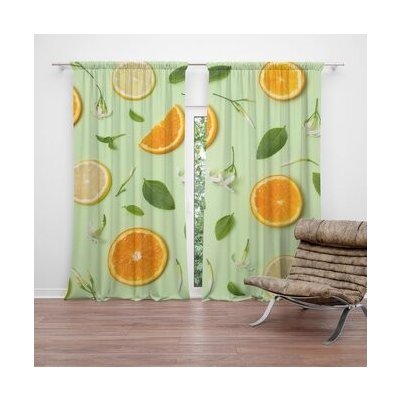 Sablio Závěs Citrus a květ: 2ks 140x250cm – Hledejceny.cz