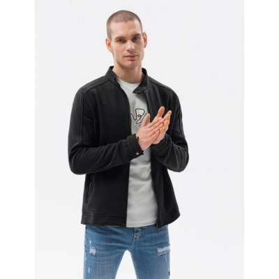 Ombre Clothing mikina na zip Maksym černá C453