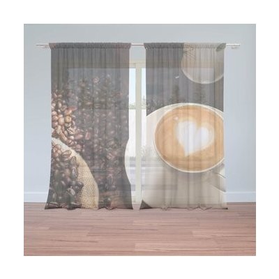 Sablio Záclony Káva: 2ks 150x250cm – Hledejceny.cz