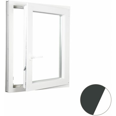 ALUPLAST Plastové okno jednokřídlo antracit 50x80 – HobbyKompas.cz