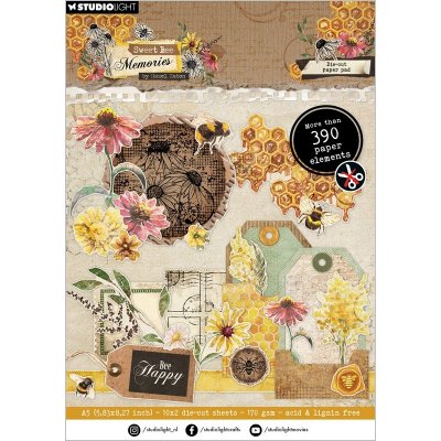 Blok s papírovými výseky Studio Light "Sweet Bee Memories", A5, 20 l. – Hledejceny.cz
