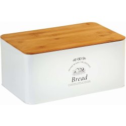 Specifikace Kesper Moderní chlebovka s bambusovým prkénkem v bílé barvě,  designový a praktický box na pečivo - Heureka.cz