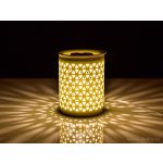 Lumivia Elektrická keramická aroma lampa s krajkovým dekorem matná bílá & odnímatelná miska – Sleviste.cz