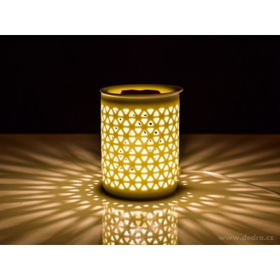 Lumivia Elektrická keramická aroma lampa s krajkovým dekorem matná bílá & odnímatelná miska – Sleviste.cz