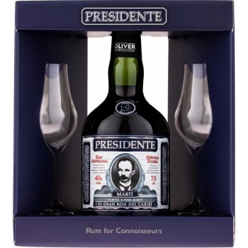 Presidente Marti Solera Rum 19y 40% 0,7 l (dárkové balení 2 sklenice)