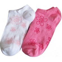 Boma Dětské kotníkové ponožky 2 páry kocka 2101 bílá růžová