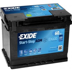 Exide Start-Stop AGM 12V 60Ah 680A EK600