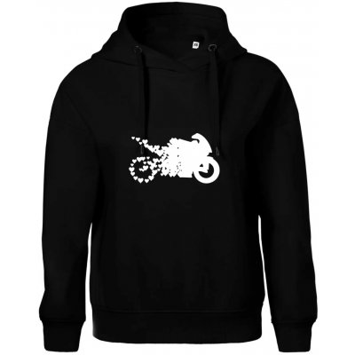 Moto love Oversized mikina dámská Moon kratší + širší Černá – Zboží Mobilmania